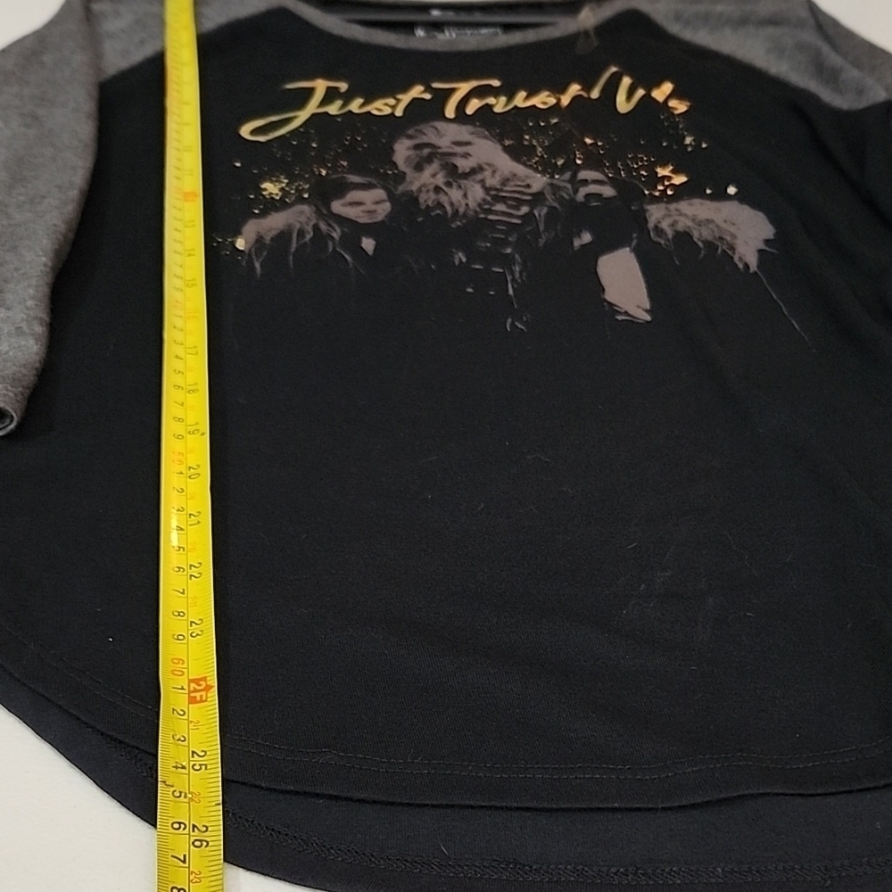 Star Wars Shirt Womens size L Black and Gray womens 3/4 sleeve new Disney - Picture 5 of 7
